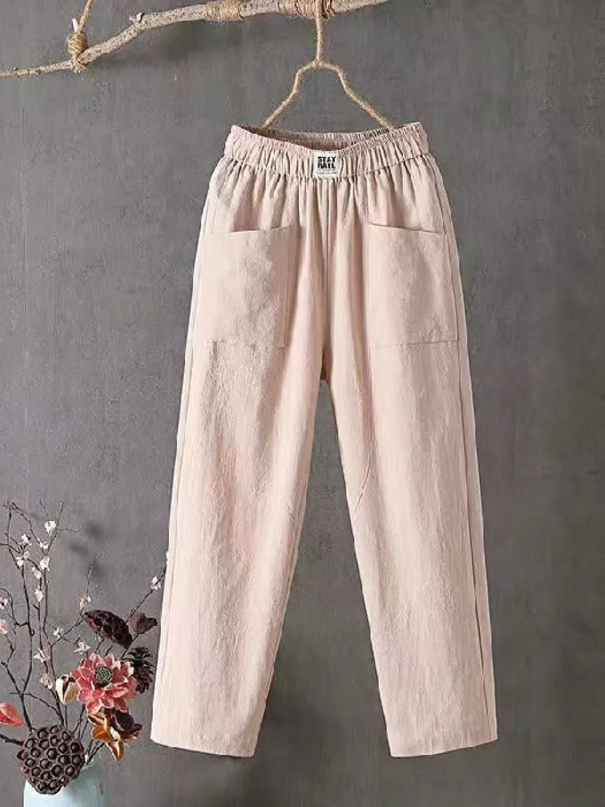 Women's Trousers – Relaxed Fit – Full Length – Elastic Waist – Breathable Comfort - Image 6