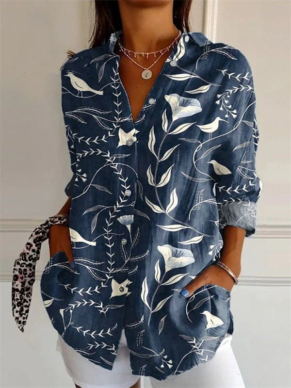 Women's Shirt β Loose-fitting Model β Natural Fibers β Short Sleeves β Floral Print