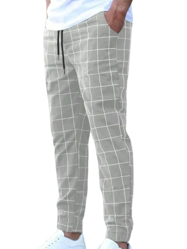 Stretch Men's Trousers with Checked Pattern - Image 4