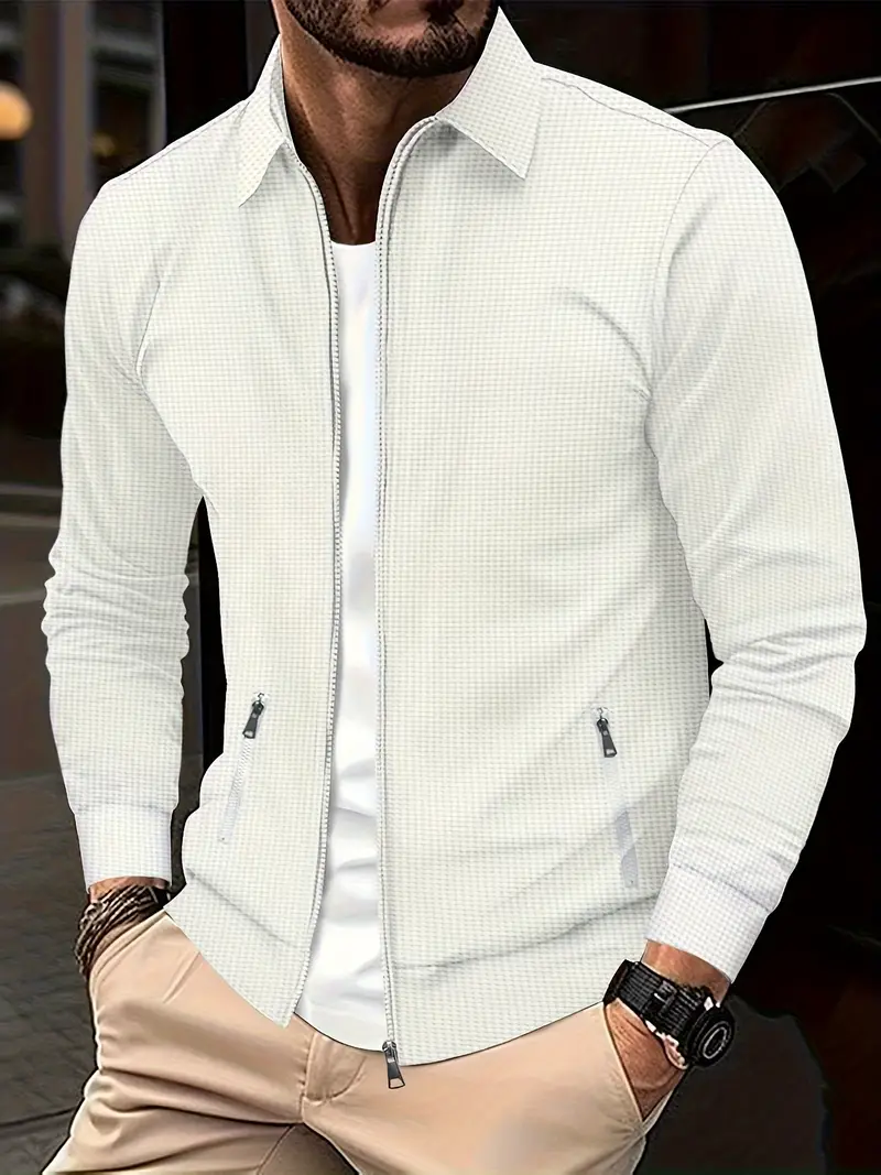 Elegant Men's Shirt with Zipper - Image 3