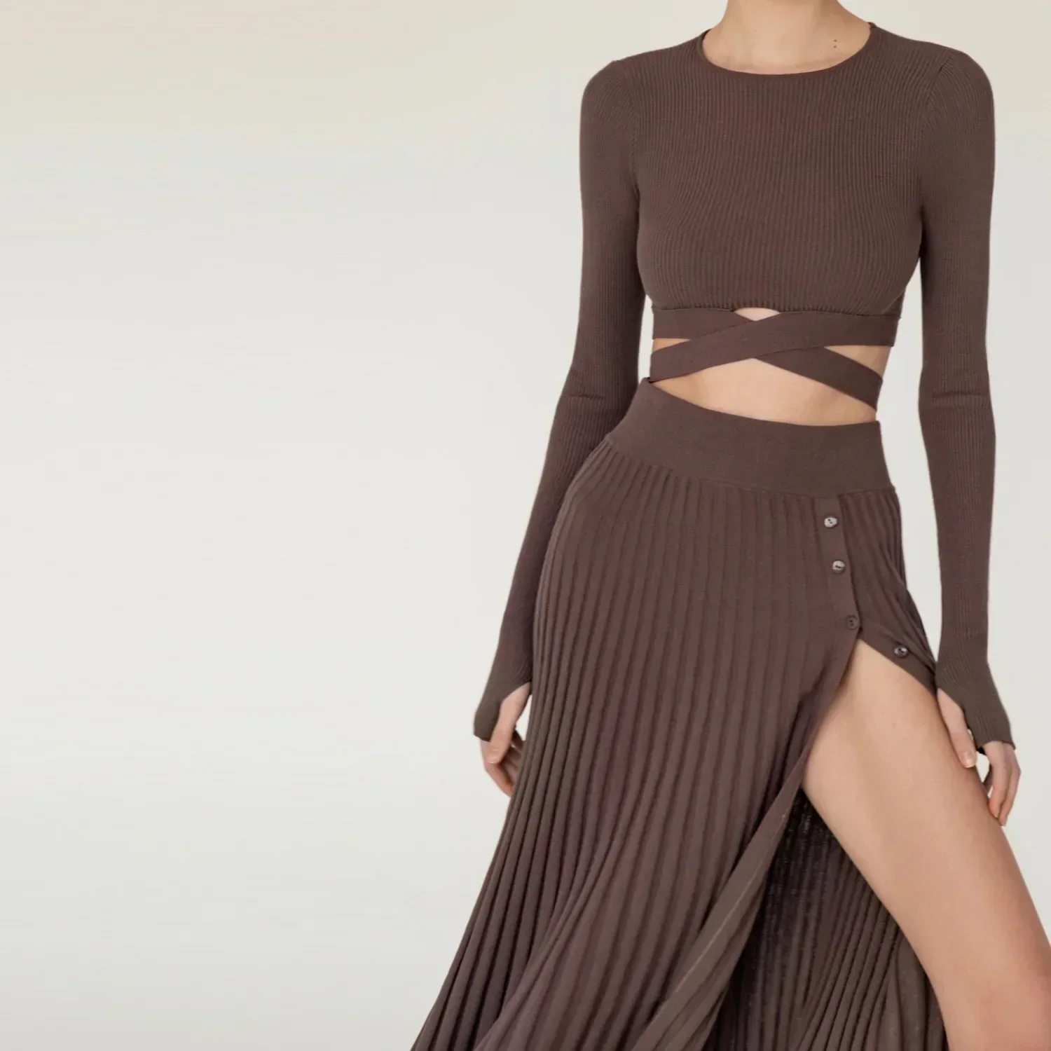Elegant Two-piece Knitted Ensemble - Image 6