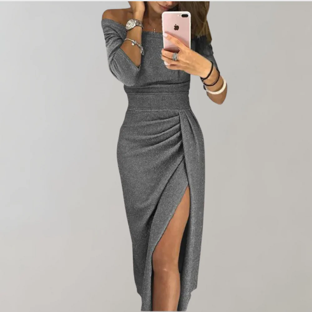 Elegant evening dress - stylish off-shoulder women's dress - Image 5