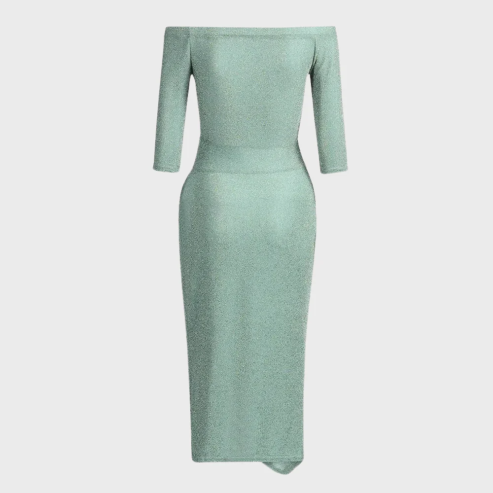 Elegant evening dress - stylish off-shoulder women's dress - Image 7