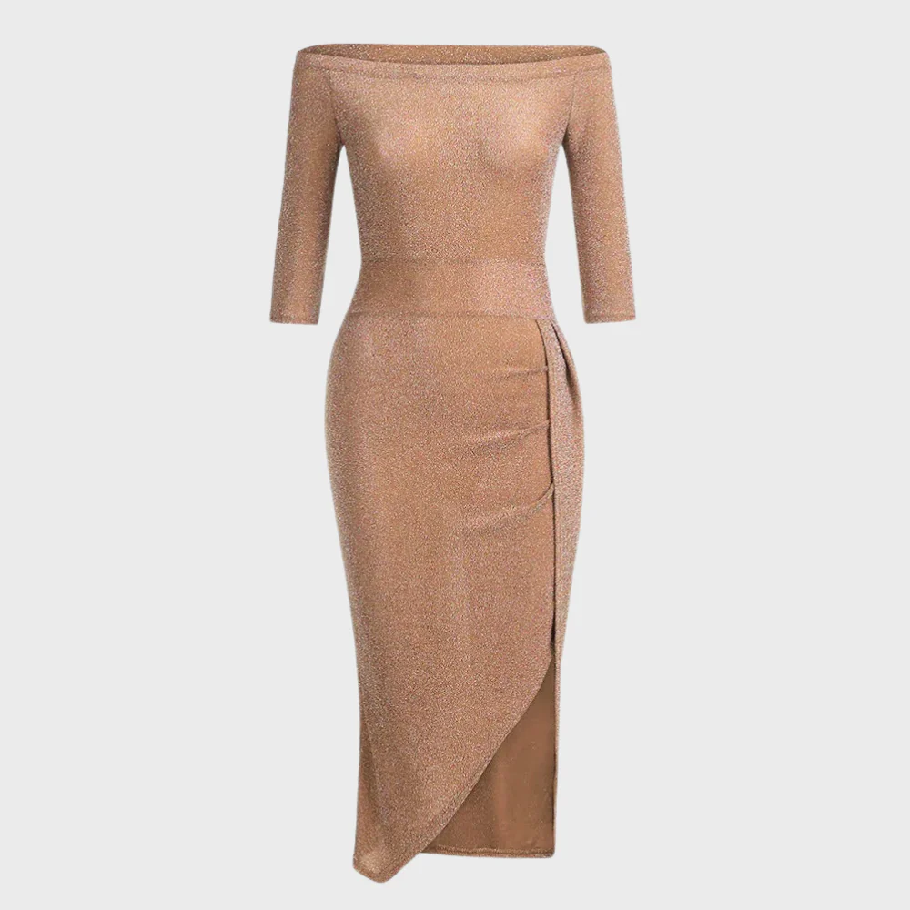 Elegant evening dress - stylish off-shoulder women's dress - Image 8