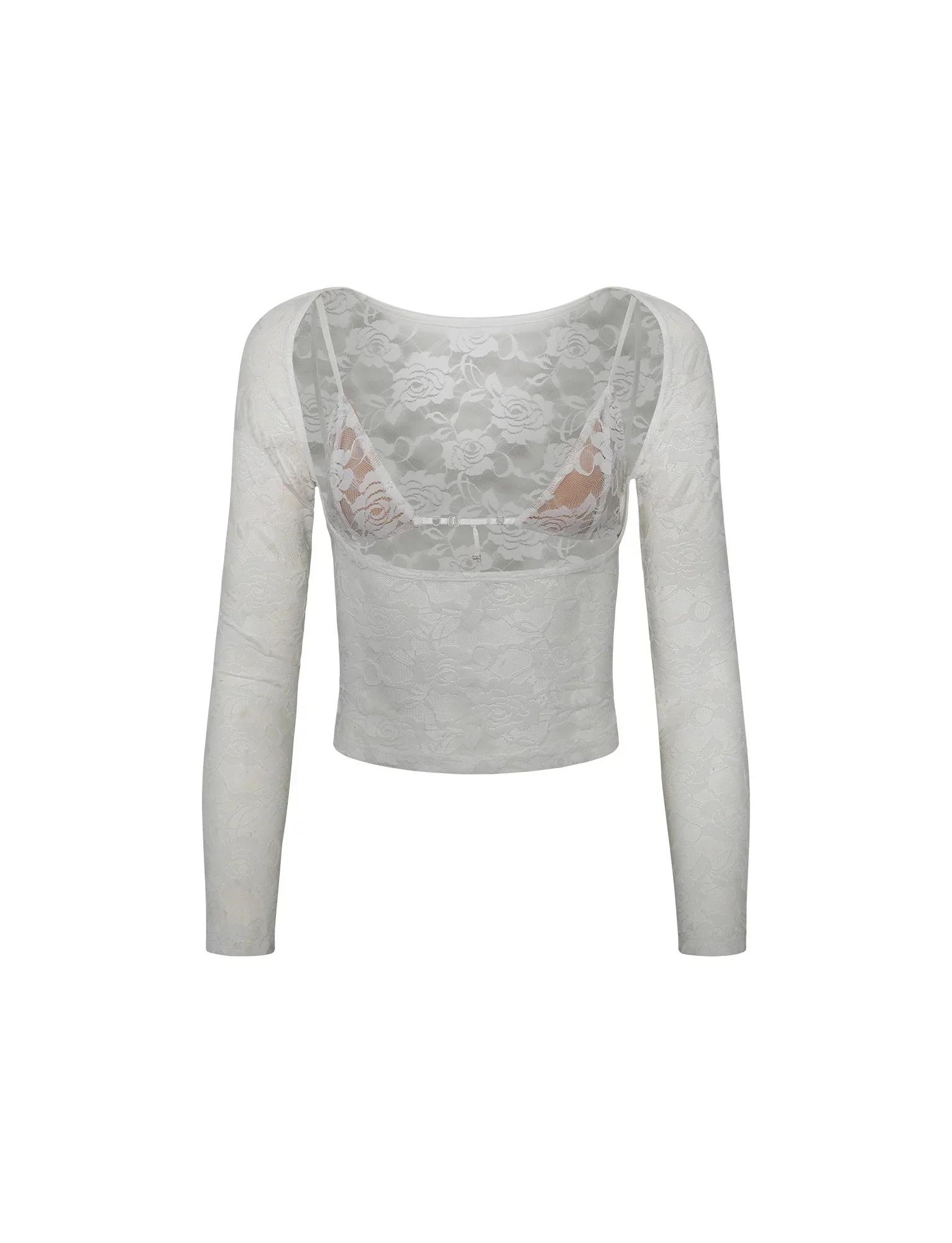 Elegant Sheer lace top with floral pattern - Image 10
