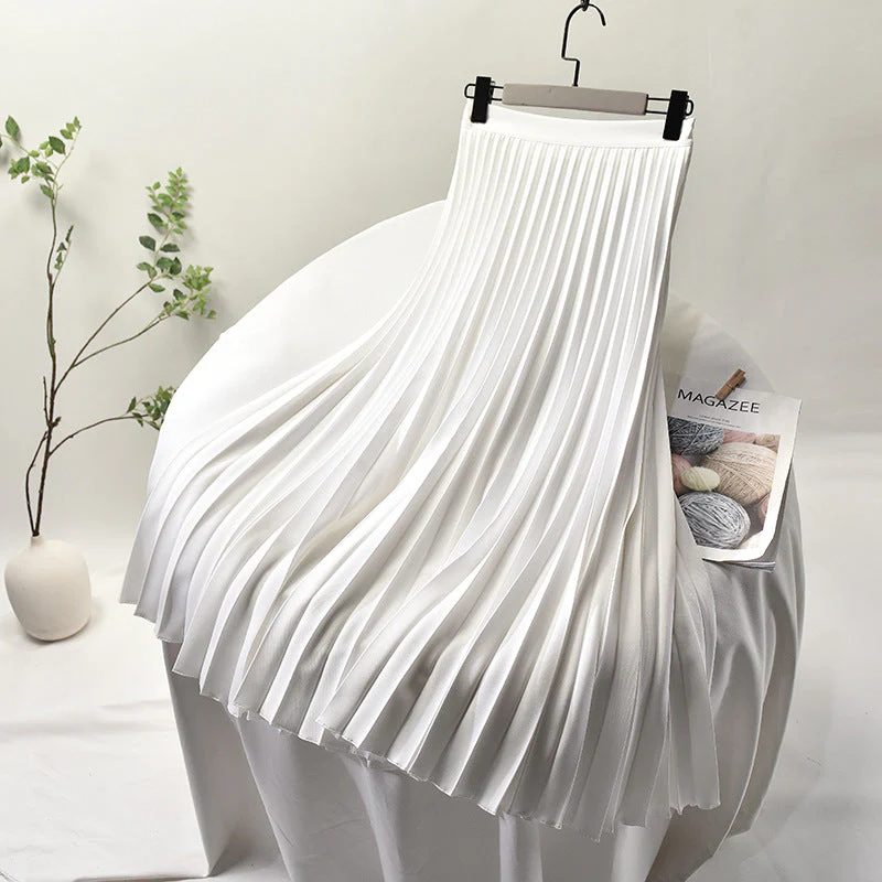 Pleated Satin Skirt for women - Image 3