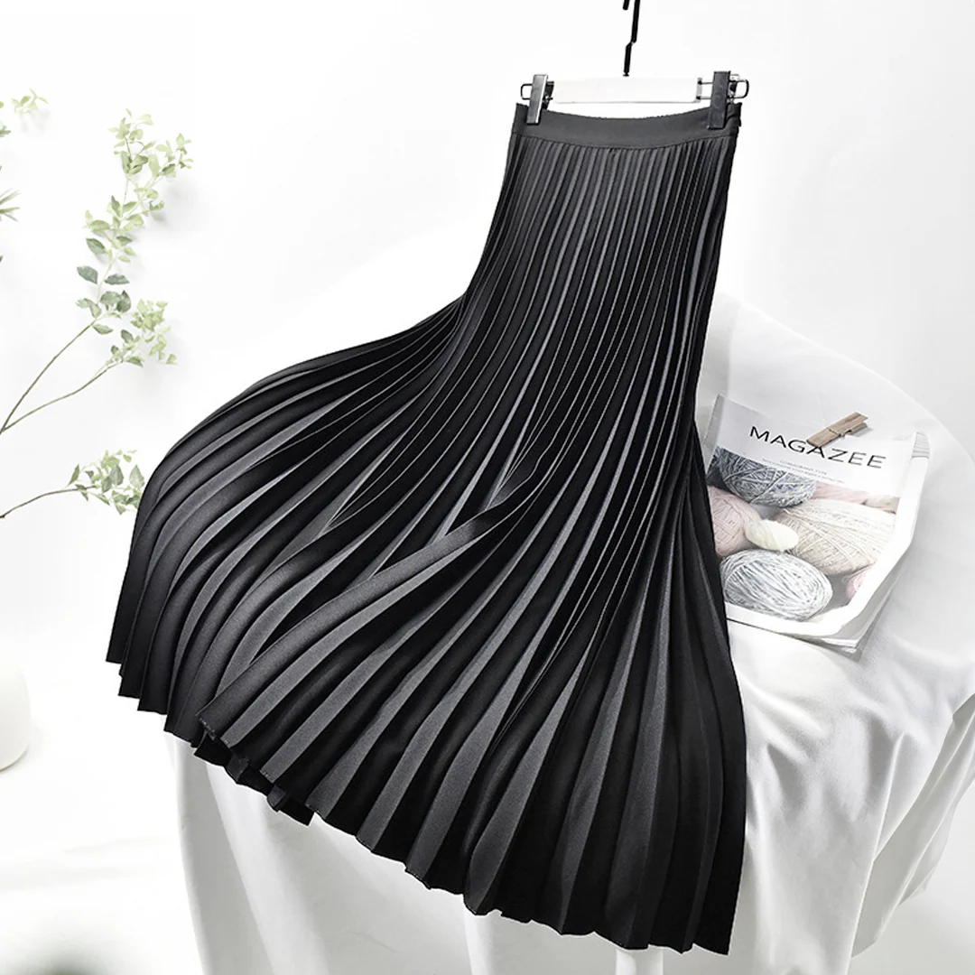 Pleated Satin Skirt for women - Image 5