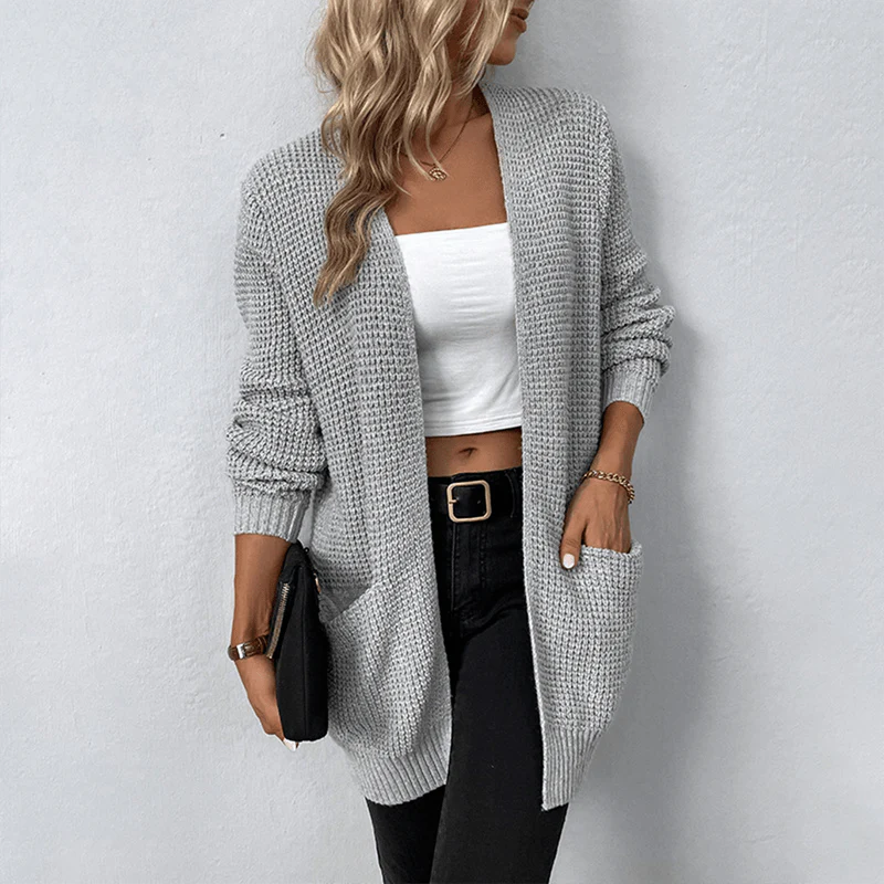 Elegant long cardigan with pockets - Image 2