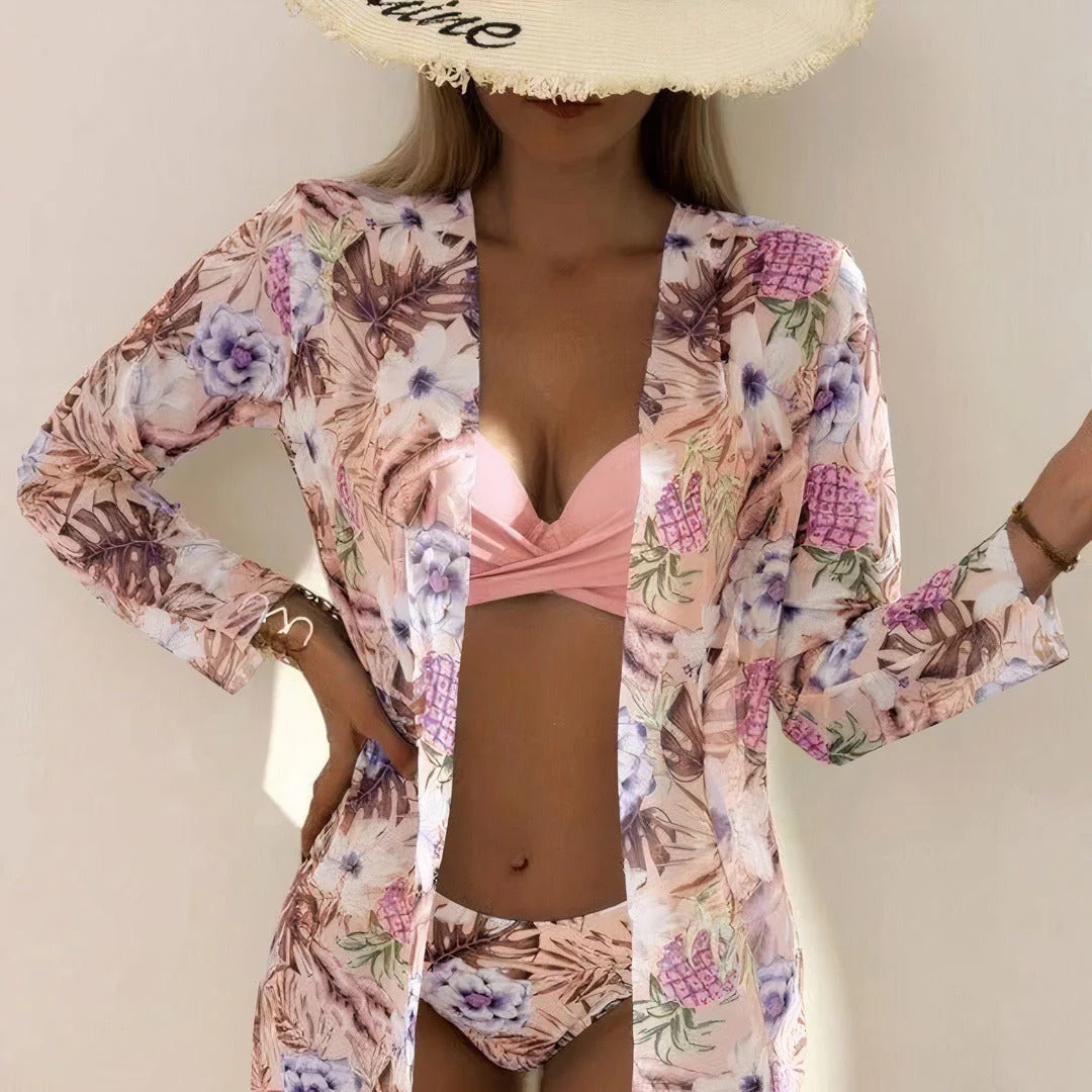 Elena - 3-piece Bikini Set with Floral Print - Image 12