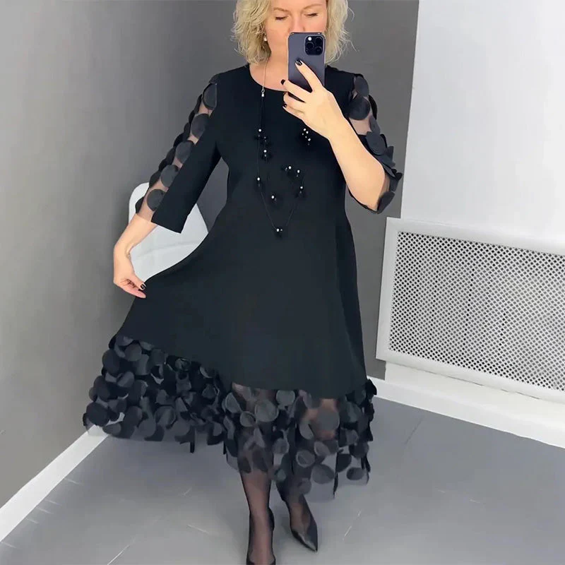 Eline - Elegant Black Dress for Women - Image 3