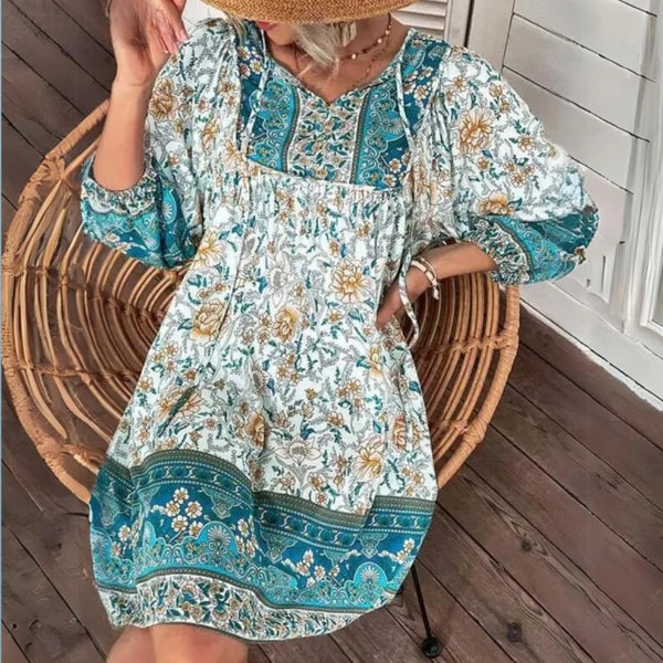 Eline - Elegant Floral Dress with Boho Style - Image 4
