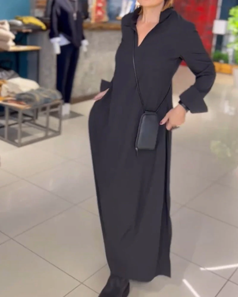 ELISA | Elegant Long Dress with Side Split – Stylish & Comfortable - Image 2