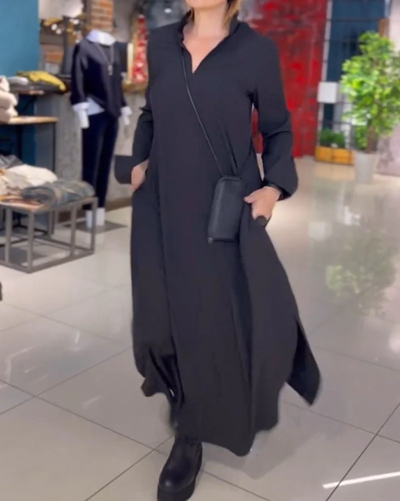 ELISA | Elegant Long Dress with Side Split – Stylish & Comfortable - Image 4