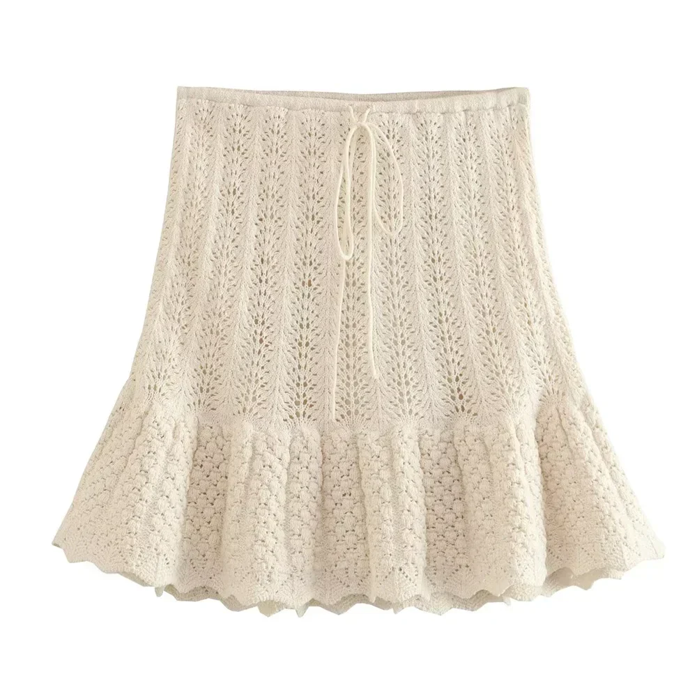 Women's Dress – Crocheted Design – Sleeveless – Airy Fit – Ruffle Detail - Image 3