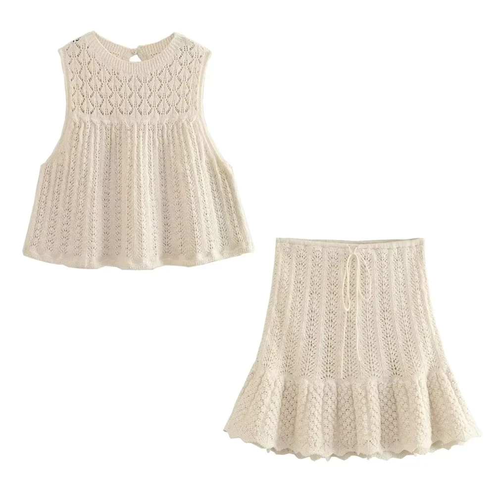 Women's Dress – Crocheted Design – Sleeveless – Airy Fit – Ruffle Detail - Image 4