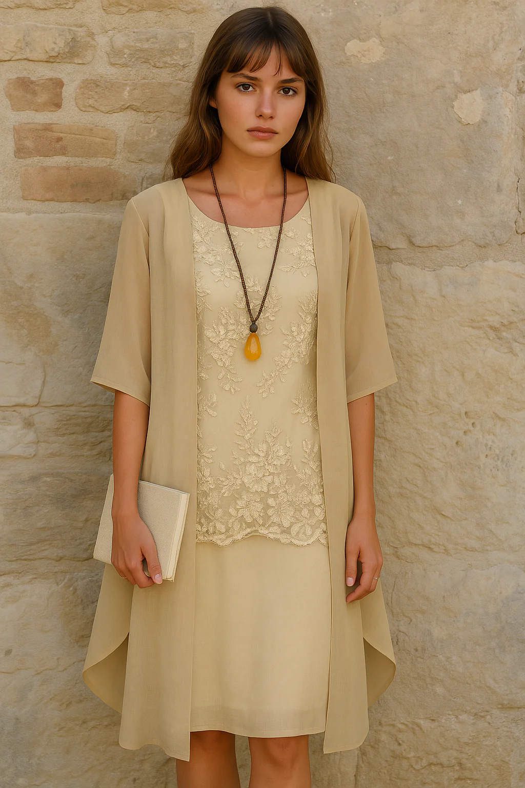 Elodie | Elegant Two-Piece Chiffon Dress - Image 2