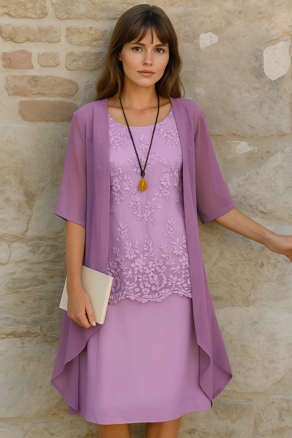 Elodie | Elegant Two-Piece Chiffon Dress - Image 3