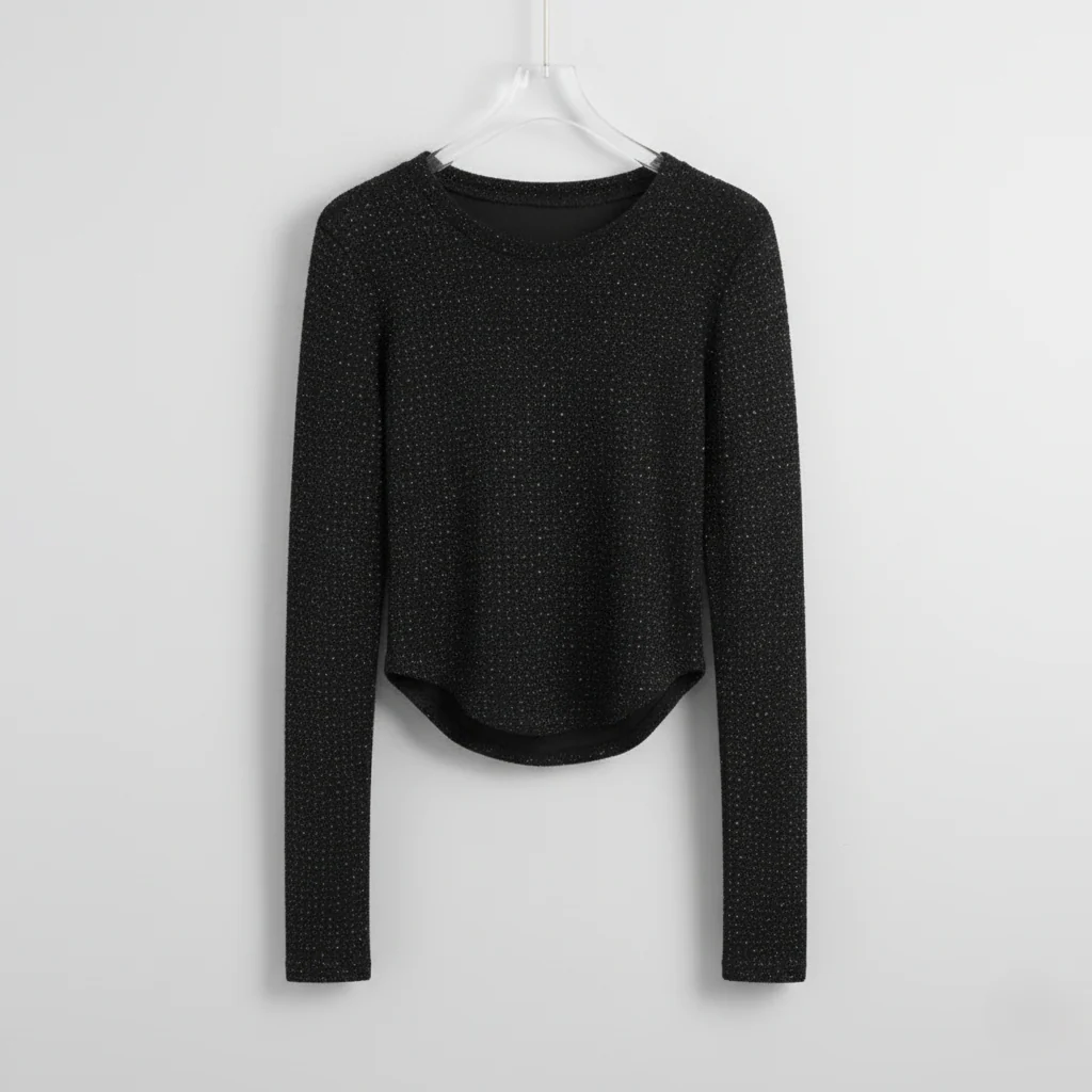 Serafine – Sparkly long sleeve fitted top - Image 4