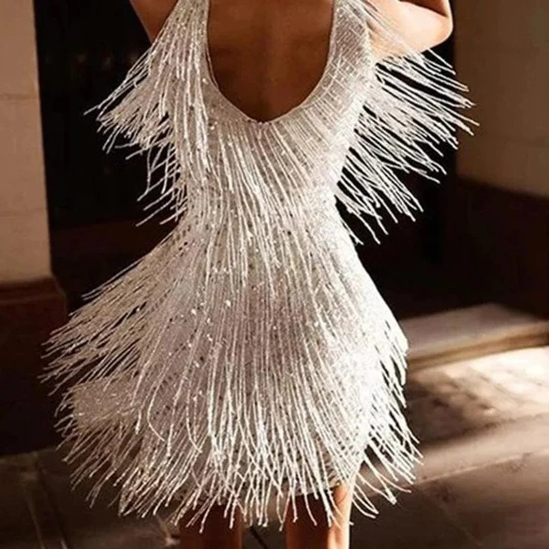 EMA | Mini Dress with Fringe Ideal for Parties - Image 4