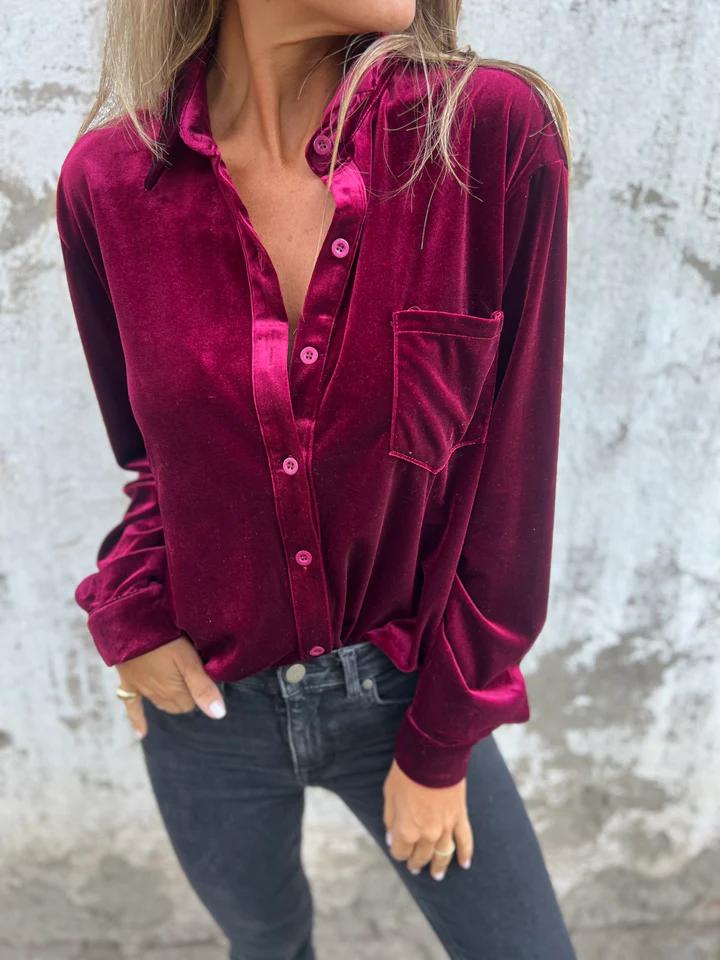 Estelle | Velvet Button-Up Blouse - Image 6