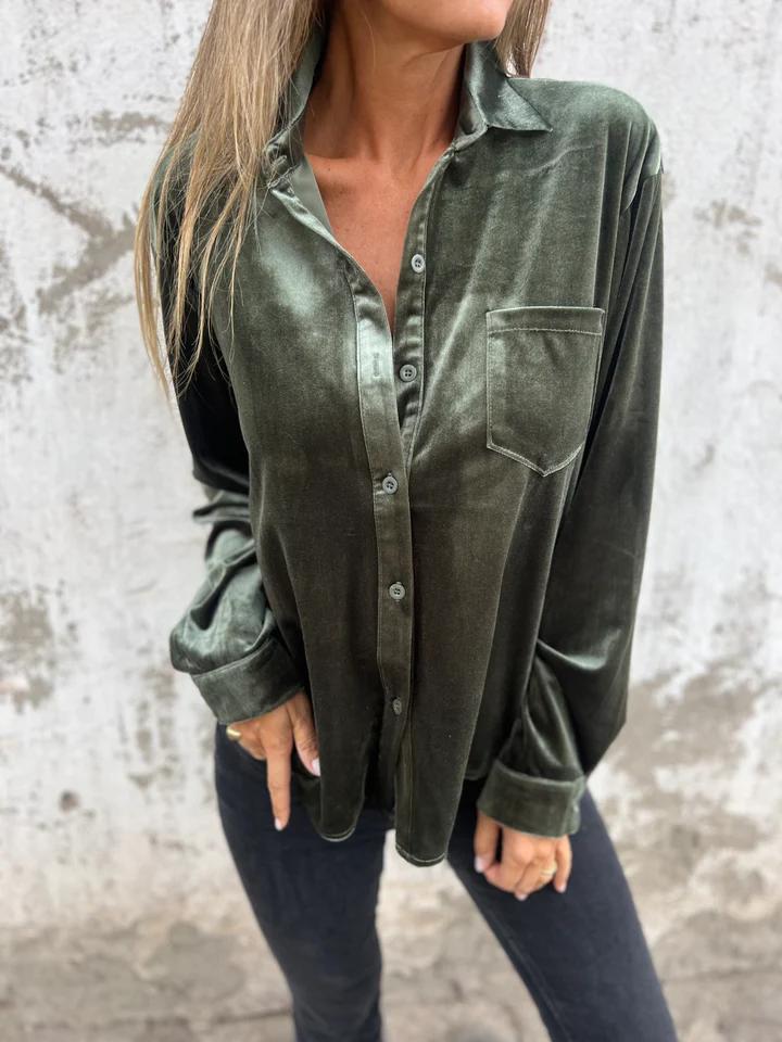 Estelle | Velvet Button-Up Blouse - Image 7