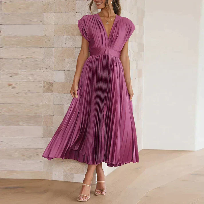 Esther - Maxi-dress with V-neck and pleats - Image 6