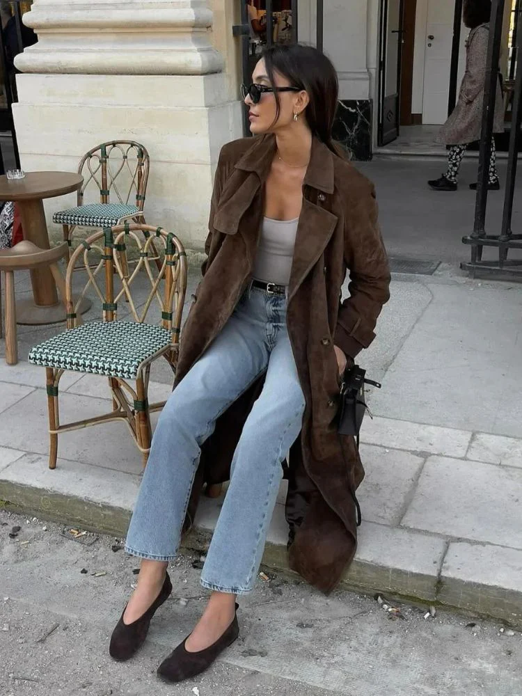 Evy | Elegant Long Suede Coat - Image 7