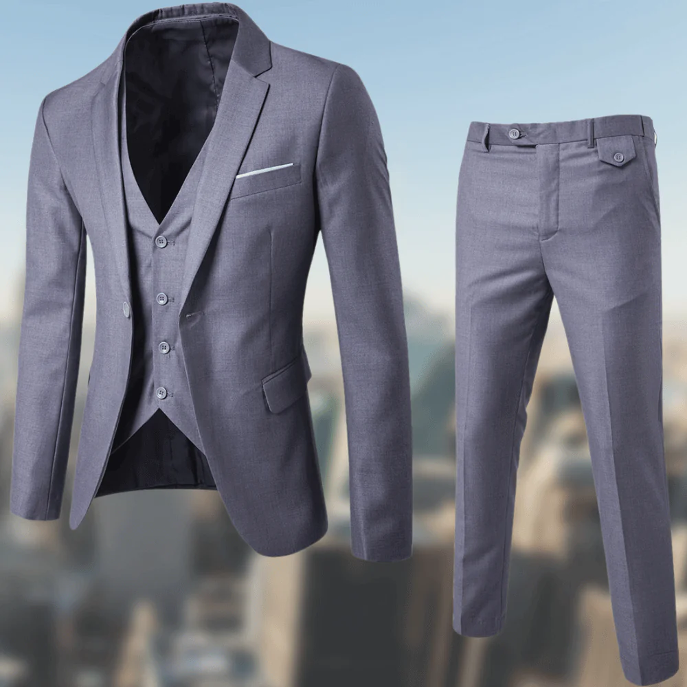 Men's Suit - Modern Fit - Single-breasted Jacket with Notch Lapel - Tailored Trousers - Image 2