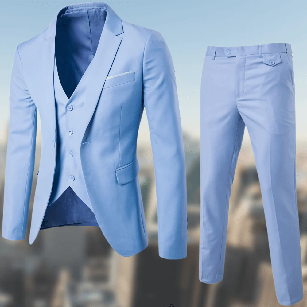Men's Suit - Modern Fit - Single-breasted Jacket with Notch Lapel - Tailored Trousers - Image 3