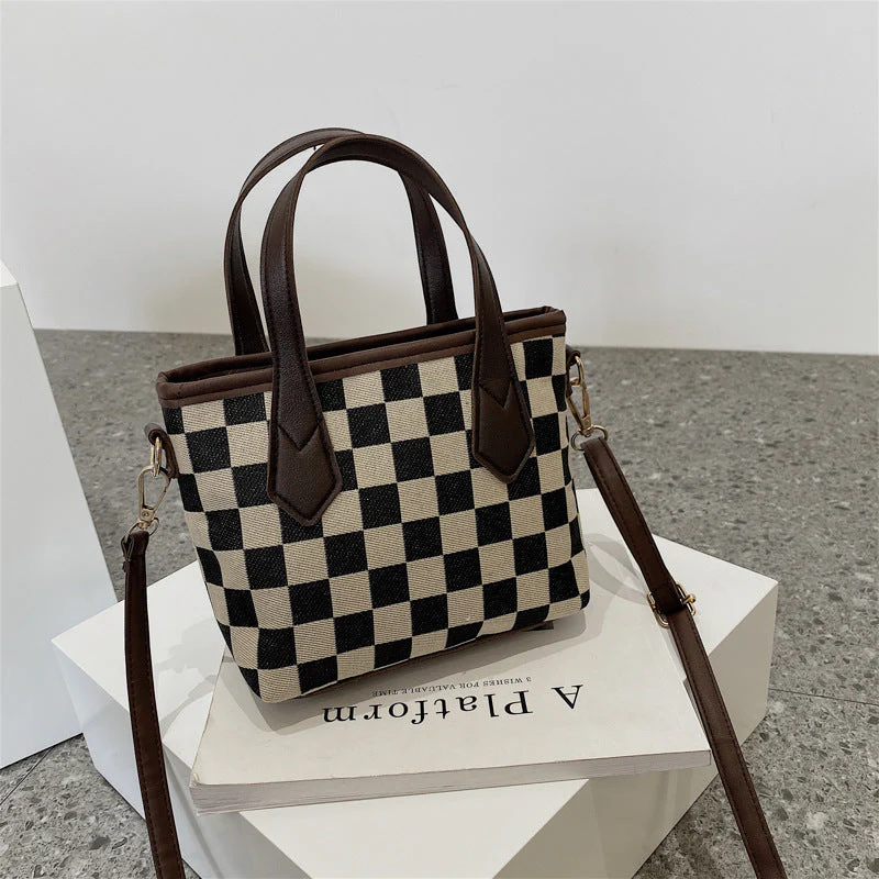 Ladies Handbag – Houndstooth Design – Adjustable Shoulder Strap – Stylish & Functional - Image 2