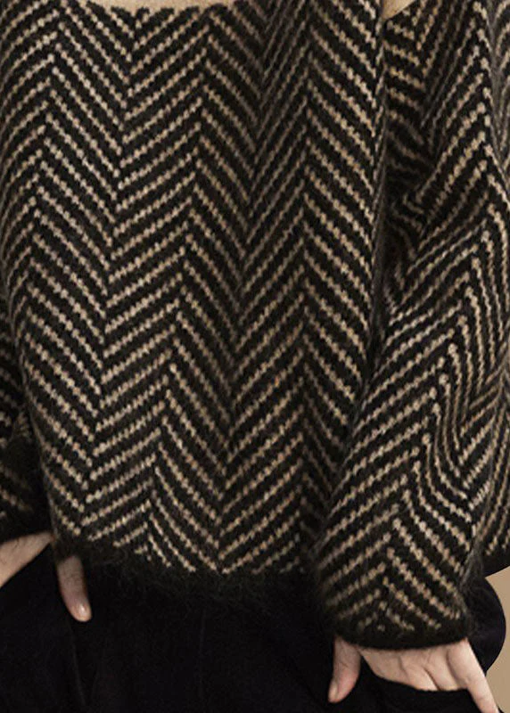 Nina's Winter Warmth Khaki Turtleneck Sweater - Image 5