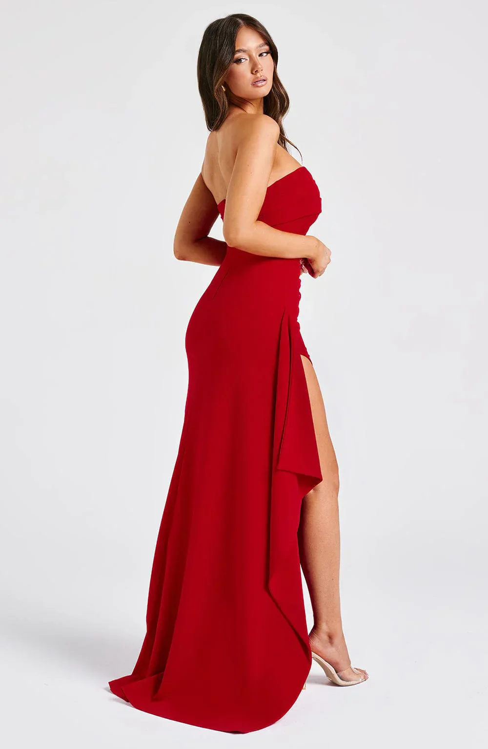 Ladies Evening Dress – Strapless – Fitted Model – Maxi Length with High Split - Image 3