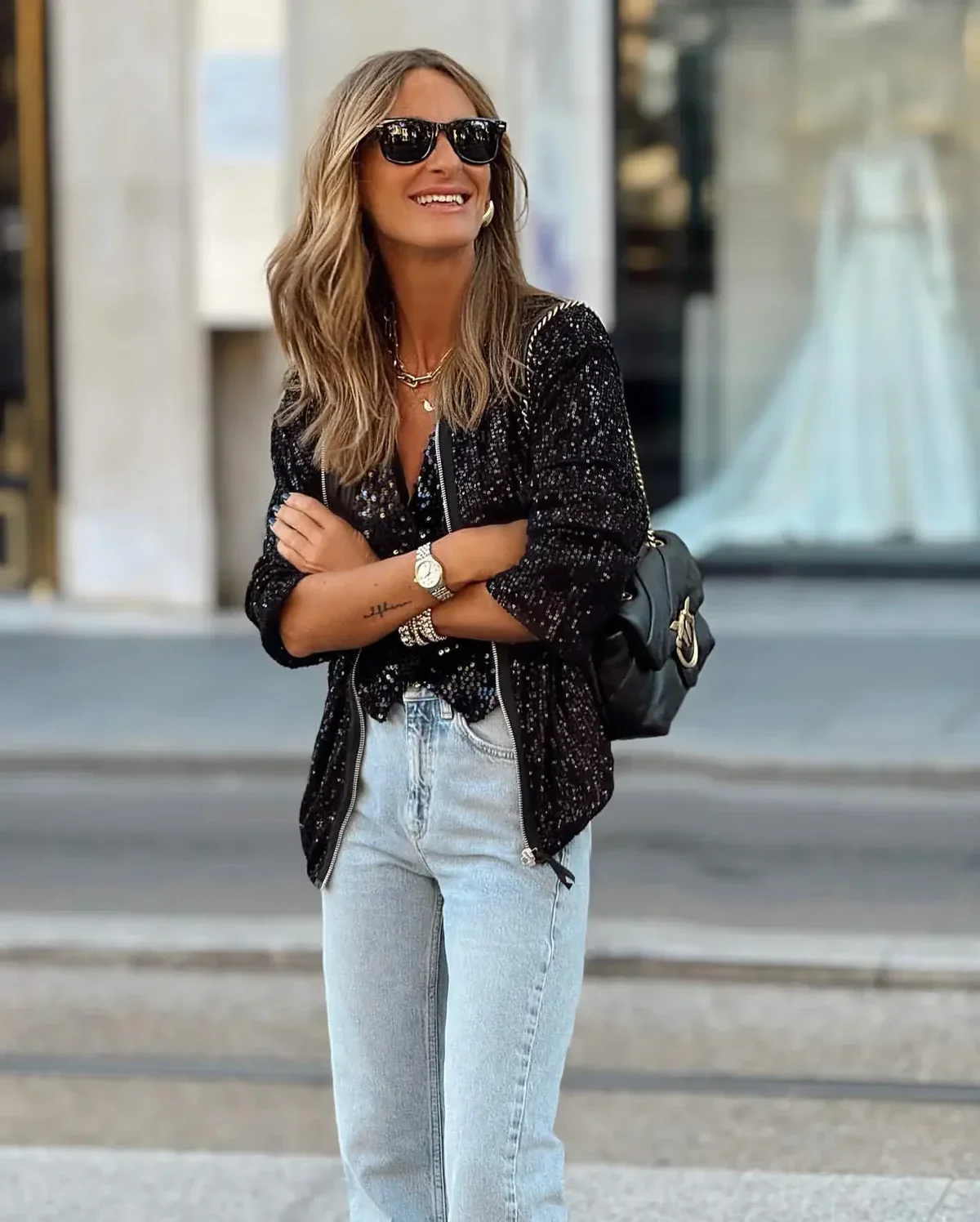Feline - Sequin Glamour Coat for Women - Image 4