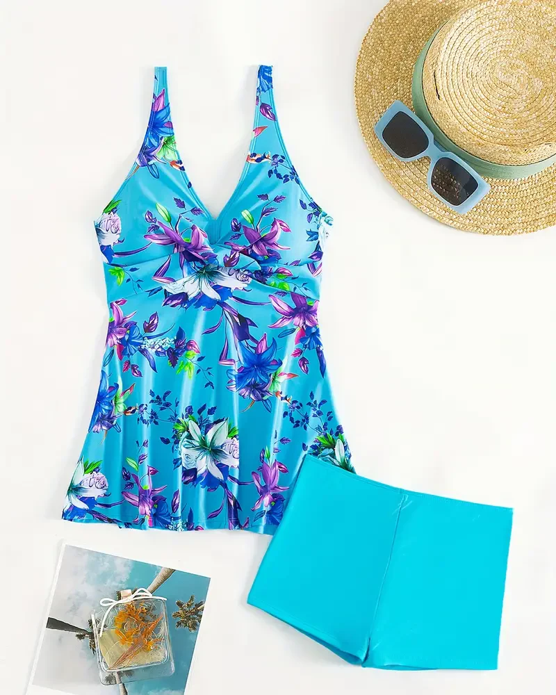 Gaiana | Tankini with floral print and straps - Image 4