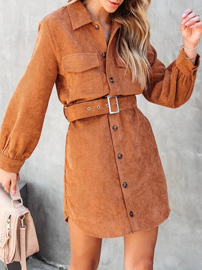 Flona | Corduroy Mini Dress - Image 4
