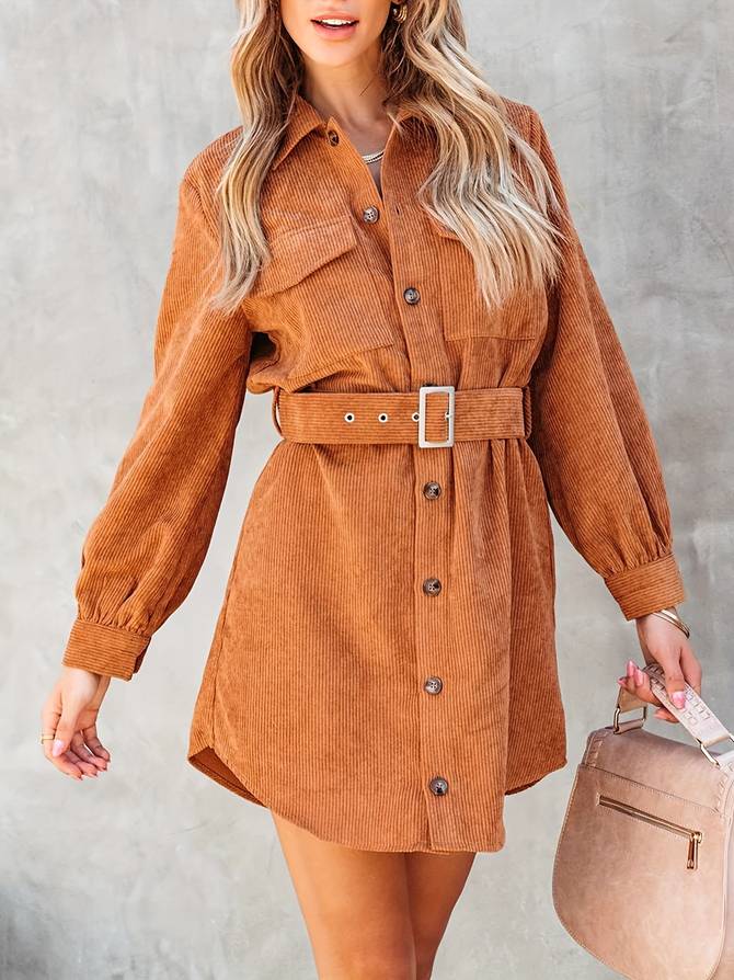 Flona | Corduroy Mini Dress - Image 6
