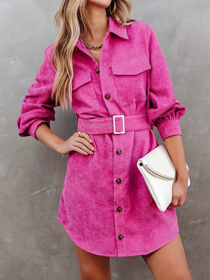 Flona | Corduroy Mini Dress - Image 9