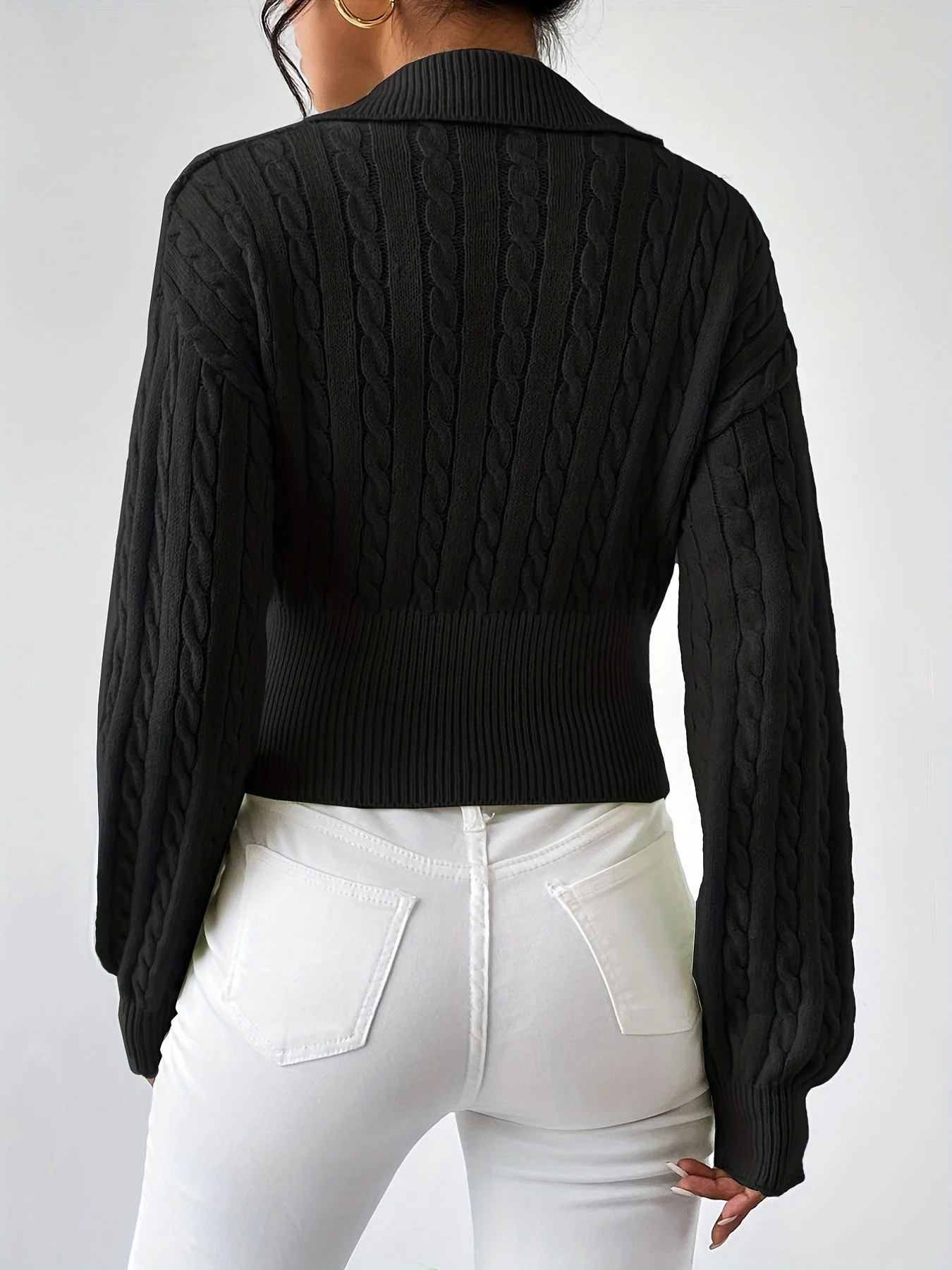 Twisted knitted top for women - Image 2