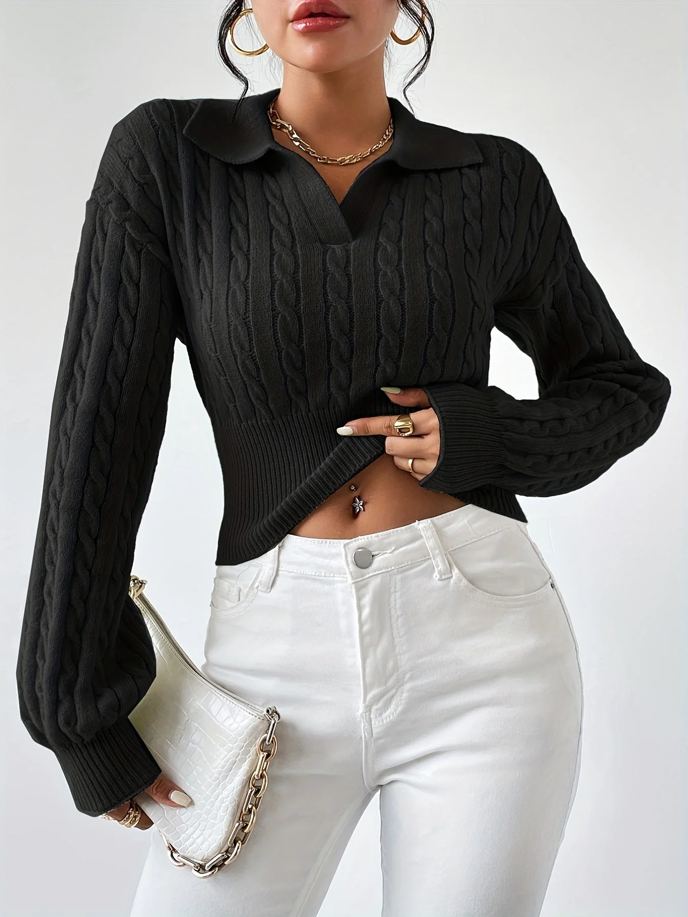 Twisted knitted top for women - Image 4