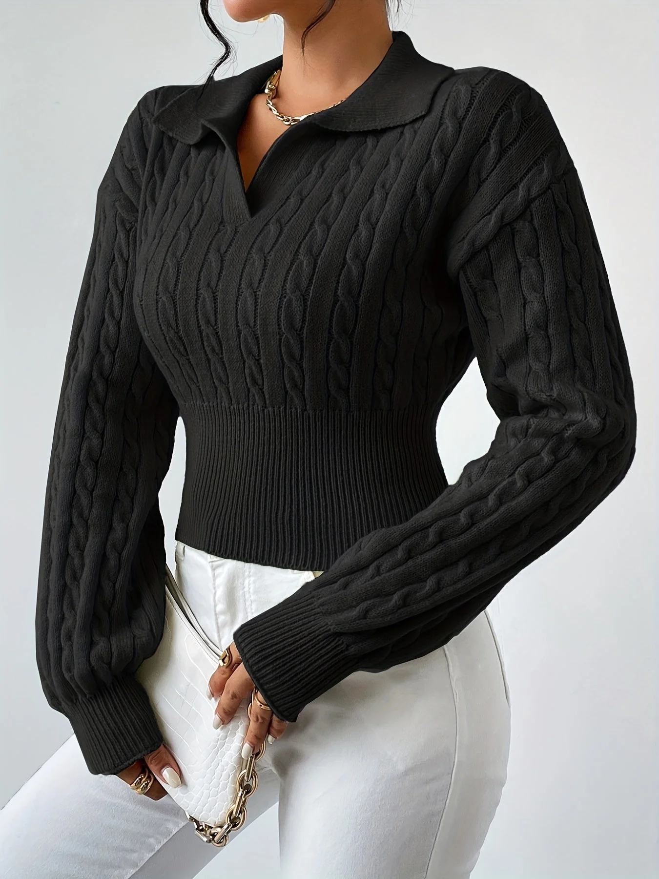 Twisted knitted top for women - Image 5