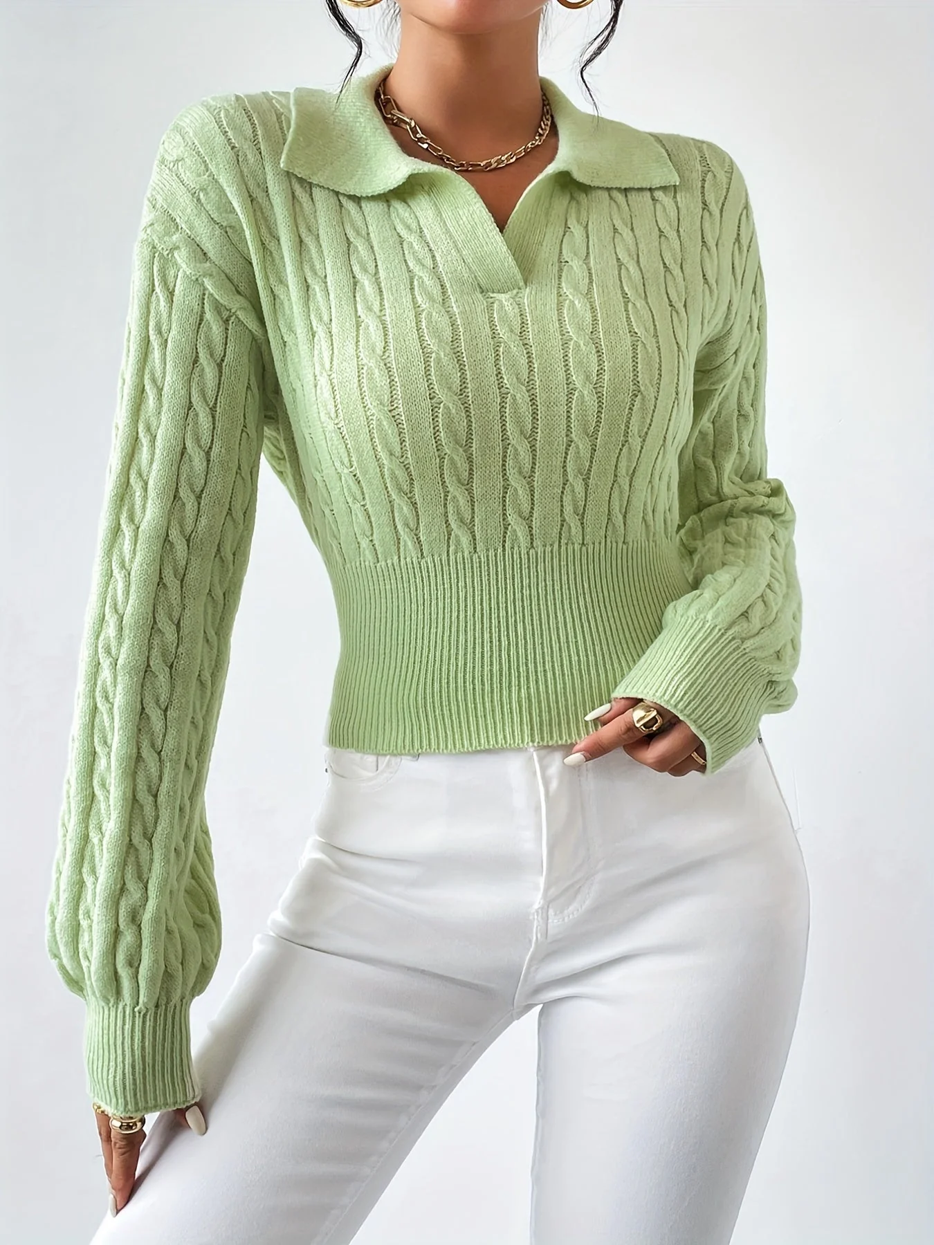 Twisted knitted top for women - Image 8