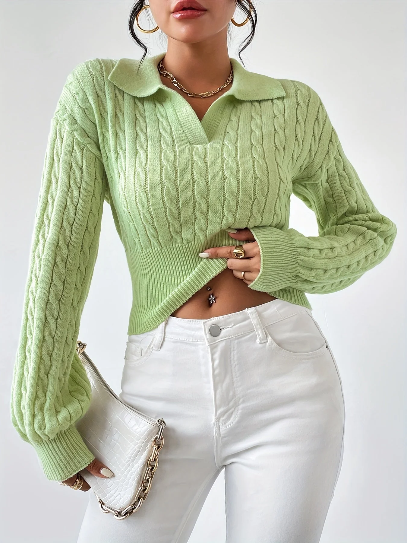Twisted knitted top for women - Image 9