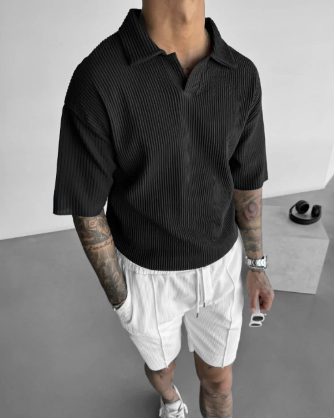 Men's Flower Oversized Polo - Image 2