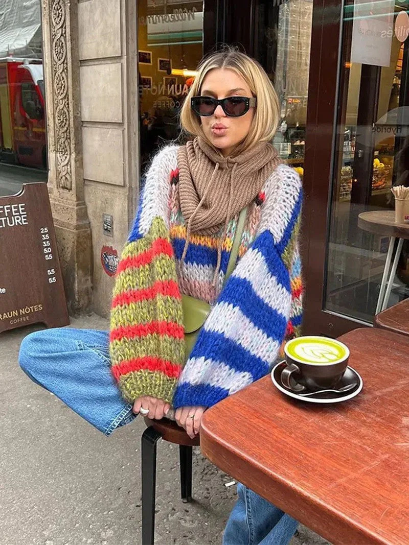 Striped sweater with an elegant flair - Image 2