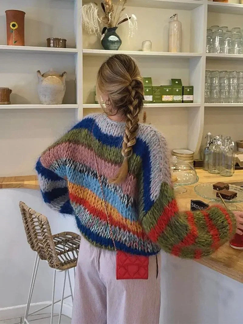 Striped sweater with an elegant flair - Image 3