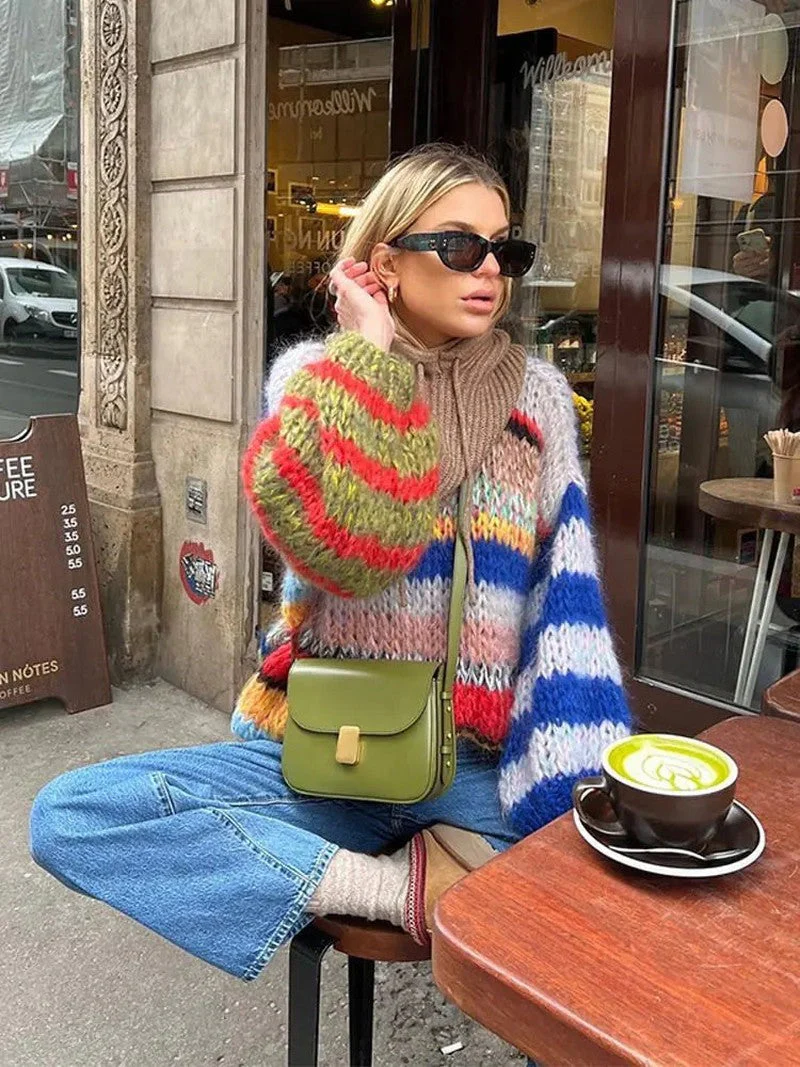 Striped sweater with an elegant flair - Image 4