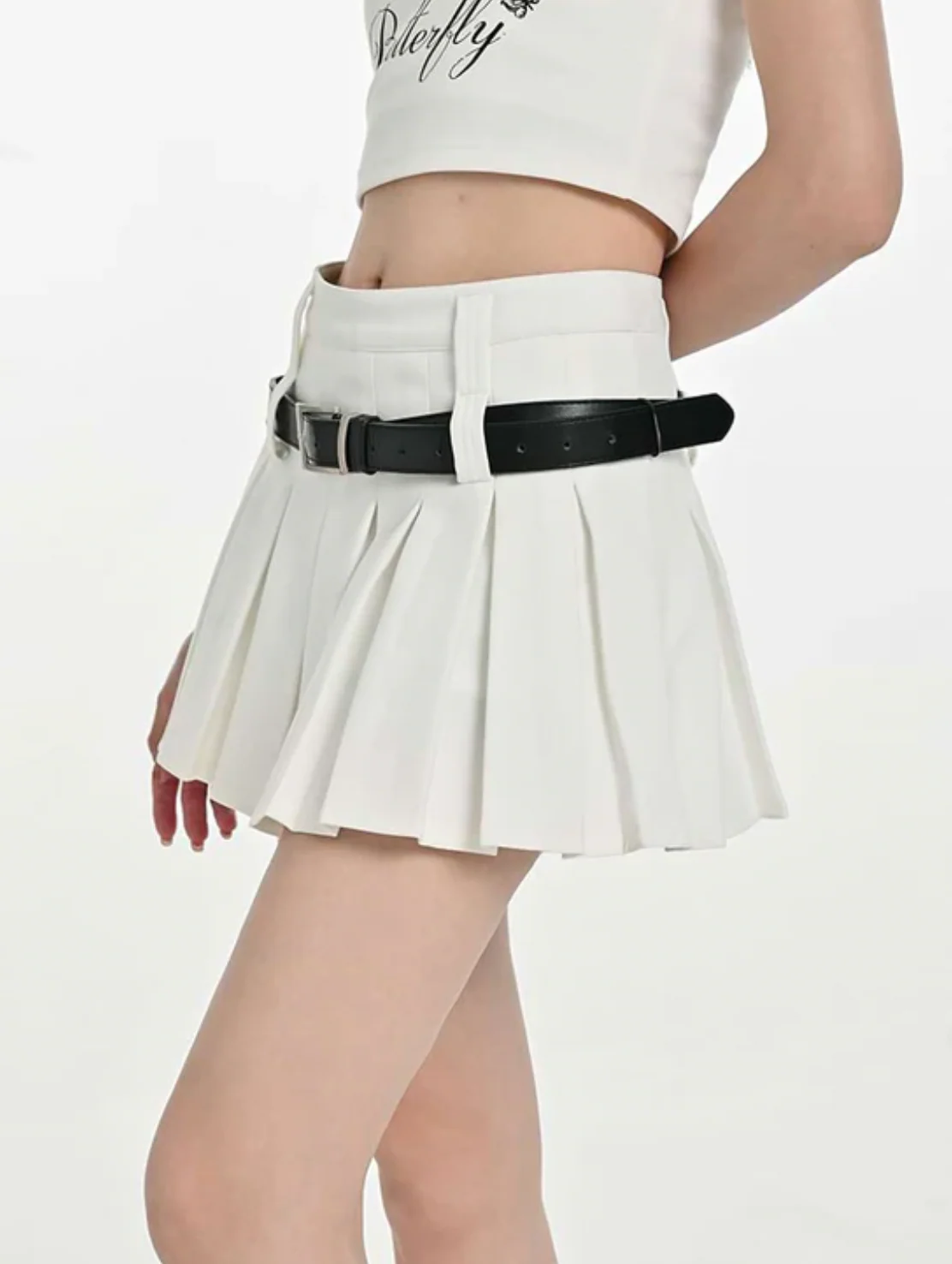 Pleated high-waist mini skirt - Image 2