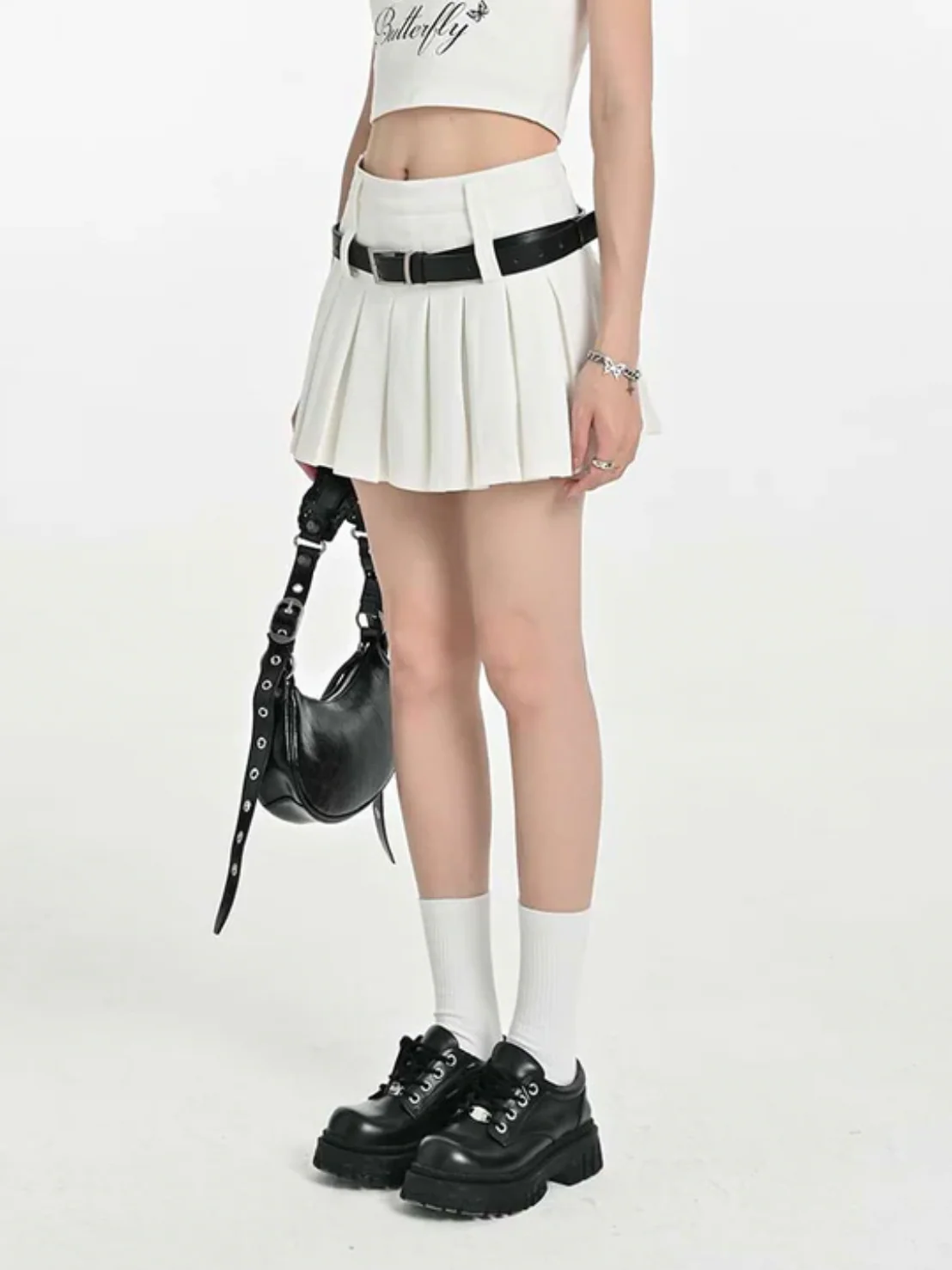 Pleated high-waist mini skirt - Image 5