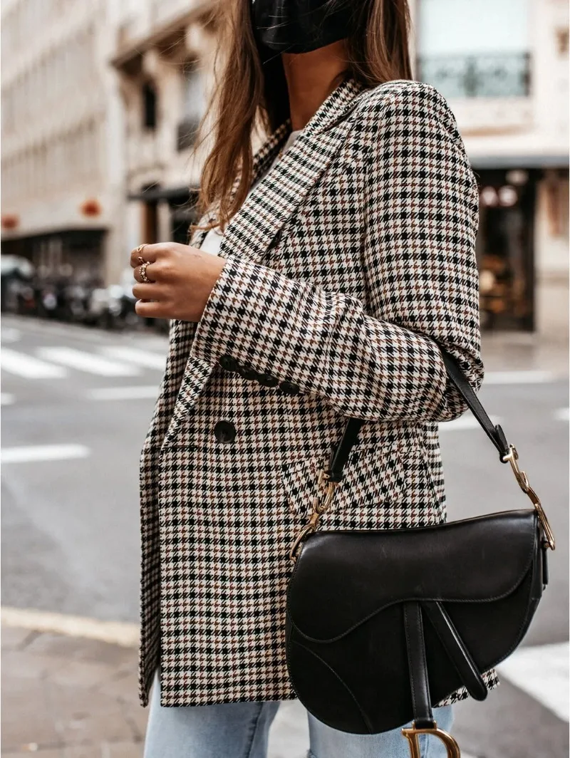 Ladies Blazer - Pied-de-Poule - Tailored Fit - Double-Breasted - Classic Look - Image 2