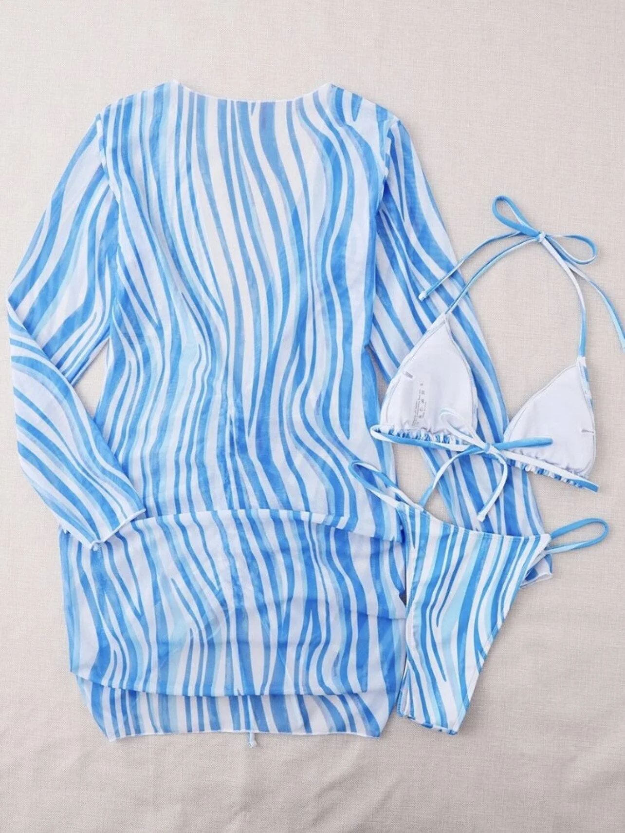 Lysandra | Striped 3-Piece Bikini Set - Image 10